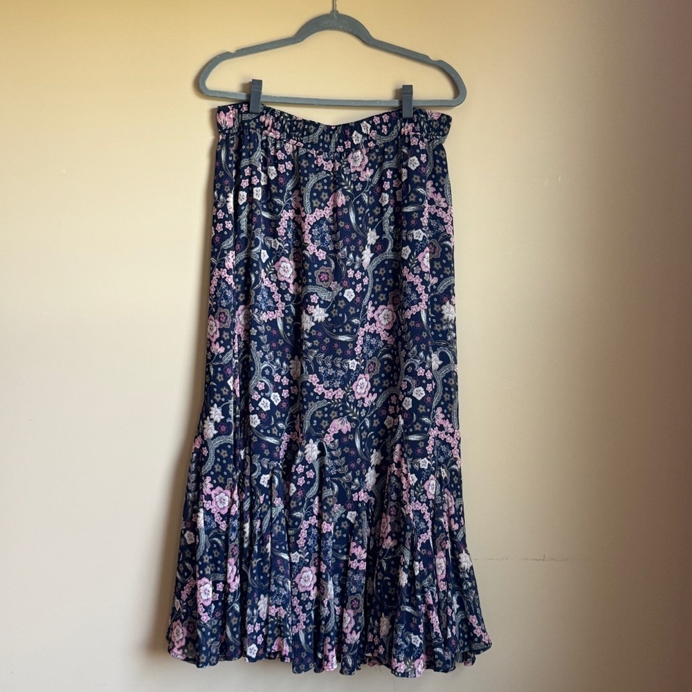 Ann Taylor LOFT Godet Flutter Maxi Skirt Size Large